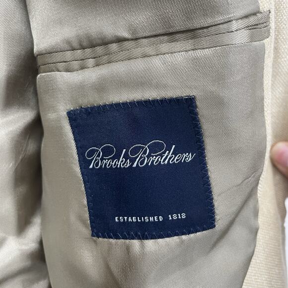 Brooks Brothers Size 41 Regular Mens Blazer Silk Linen Wool Blend Sports Jacket - Picture 5 of 7